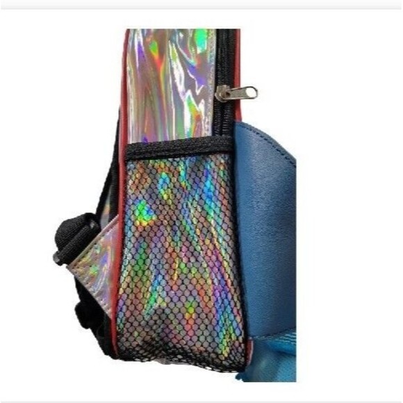 NASA Adjustable Youth Hat Baseball Cap & Iridescent Rocket Ship Vinyl Backpack - Picture 6 of 10